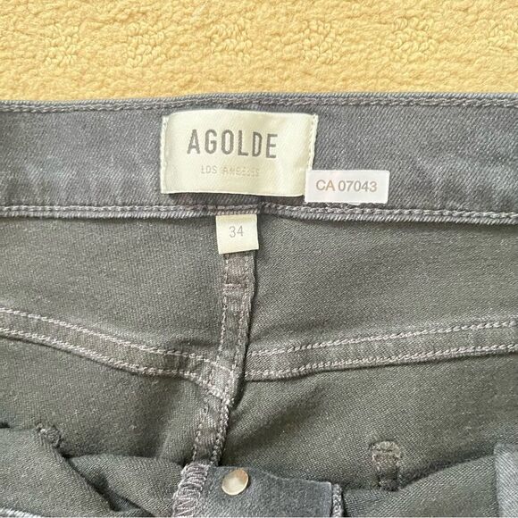 Agolde NWT Nico High Rise Black Slim Fit Cropped Denim Jeans - Picture 12 of 13